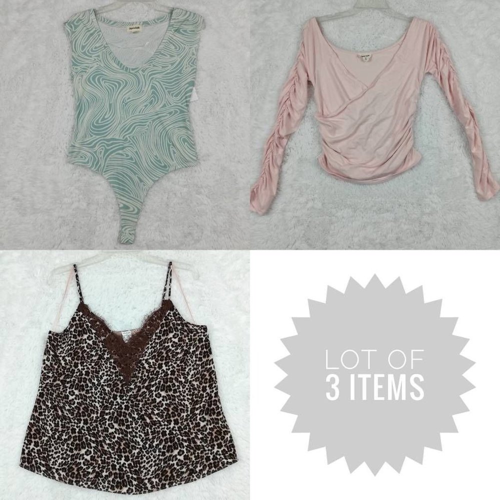Open Edit Womens Casual Tops Multicolor Animal Print Leopard‎ Mixed Lot 3 M New